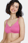 Zivame Beautiful Basics Double Layered Non Wired 3/4th Coverage T-Shirt Bra - Ibis Rose — thumbnail 1